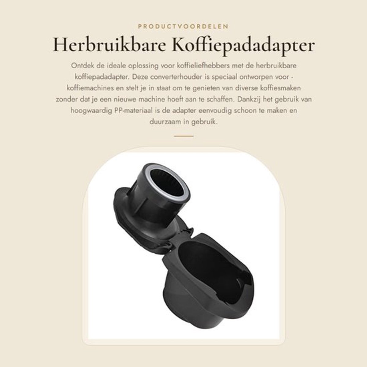 Herbruikbare Koffiepadadapter - Koffiecapsule-adapter - Gemakkelijk te reinigen - PP-materiaal - Geschikt voor -koffiemachines - Compleet...