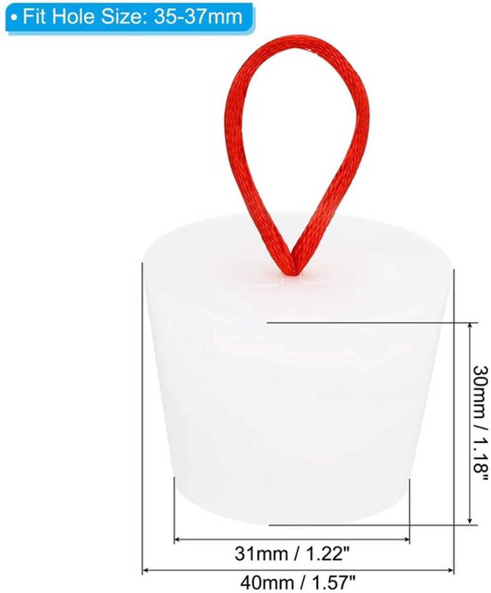 Badkuipstopper Massief - Siliconenrubber - Taps Toelopend - Handvat - 31 tot 40 mm - Set van 3 - Afvoerstopper