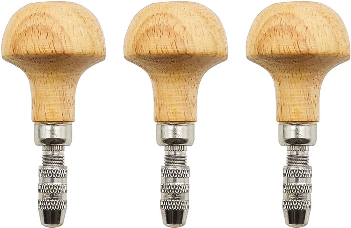 Handklemmen 3 Stuks - Houten Handvat - Perenvormig - Geschikt voor precisiewerk - ShopVlot