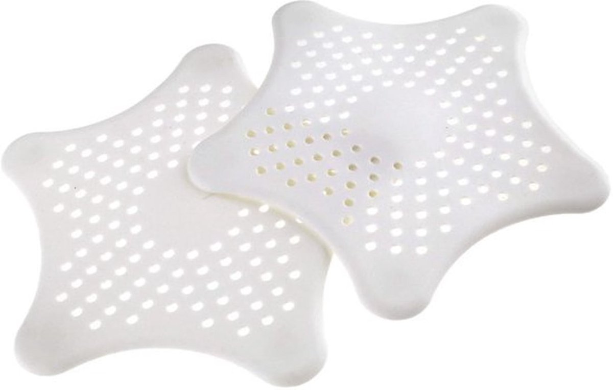 Afvoerzeef 2 Stuks - Douche/Bad - Haar/Deeltjes - Antislip Zuignappen - 15.5 x 10.7 cm - Eenvoudig te Reinigen - Afvoerstopper