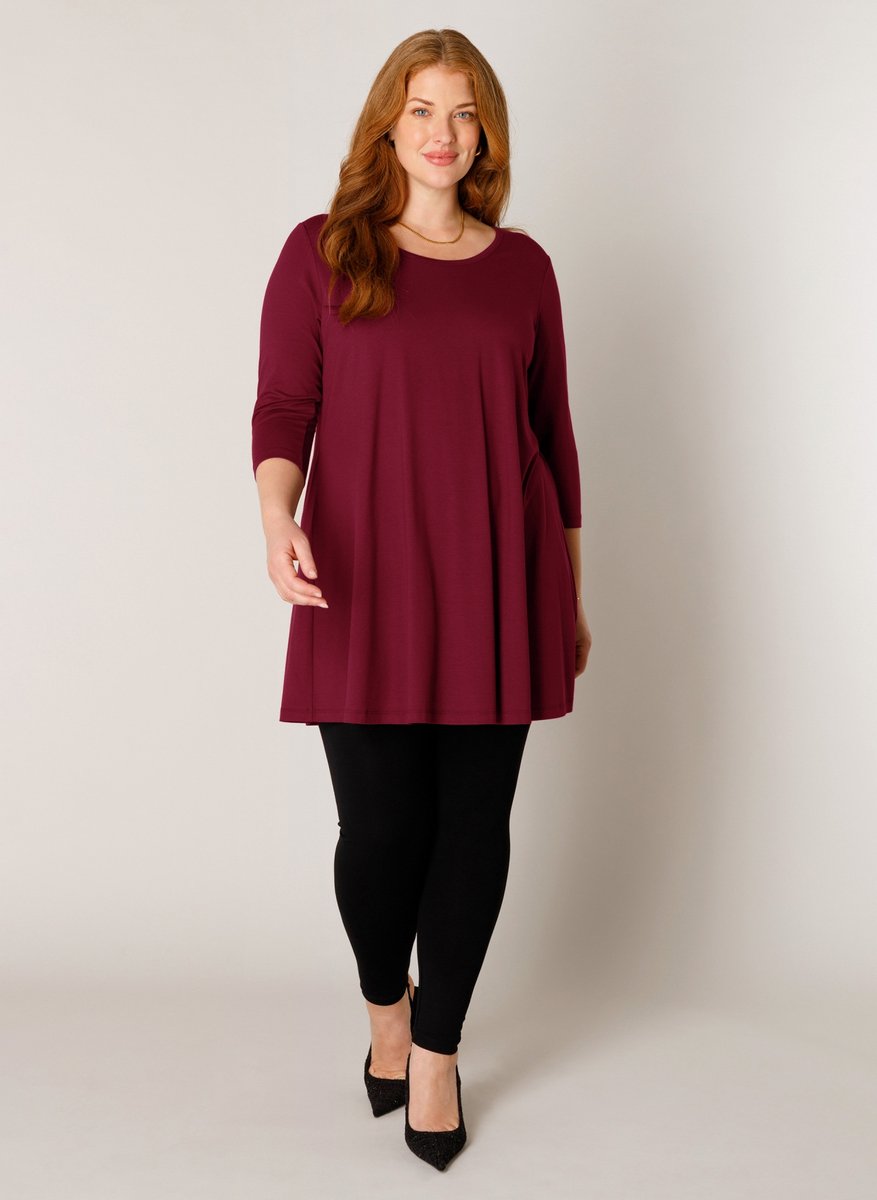 BASE LEVEL CURVY Aria Tuniek - Wine Red - maat 5(58/60)