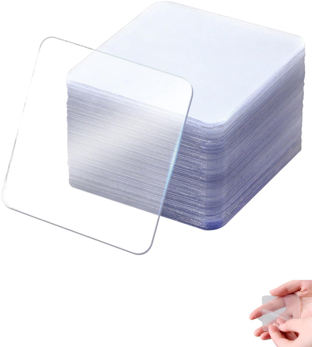 Nano-dubbel plakband extra sterk - 50 stuks 58 x 58 mm - transparant en waterdicht - ShopVlot