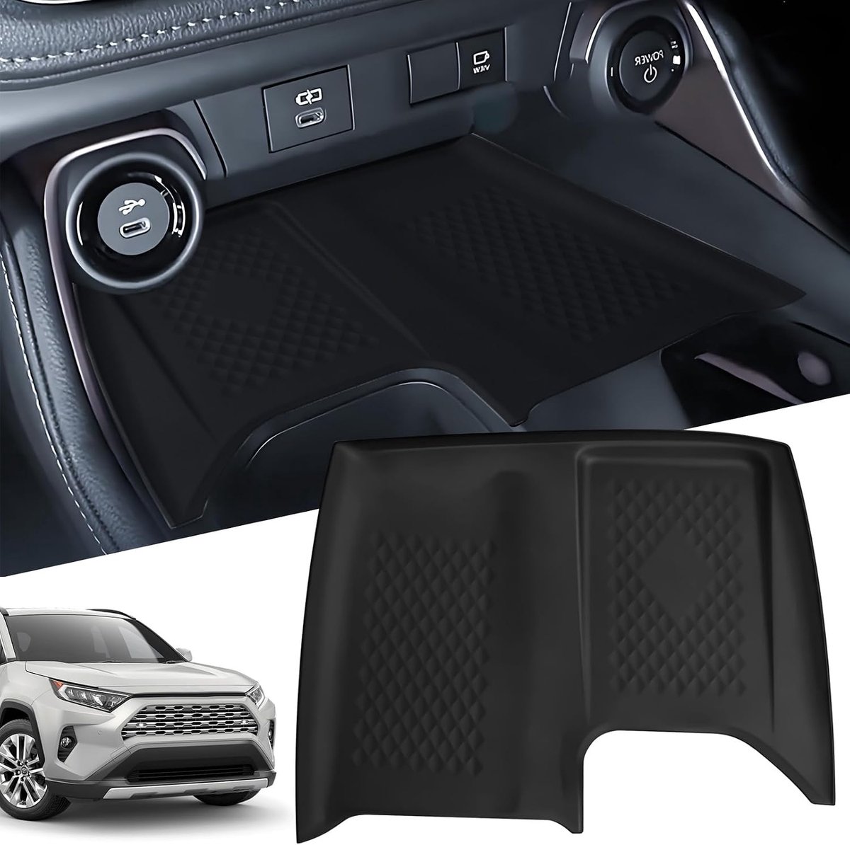Draadloze niet-slip oplaadmat voor Toyota Grand Highlander (2024-2025) - Siliconen beschermmat - Vochtbestendig - ShopVlot