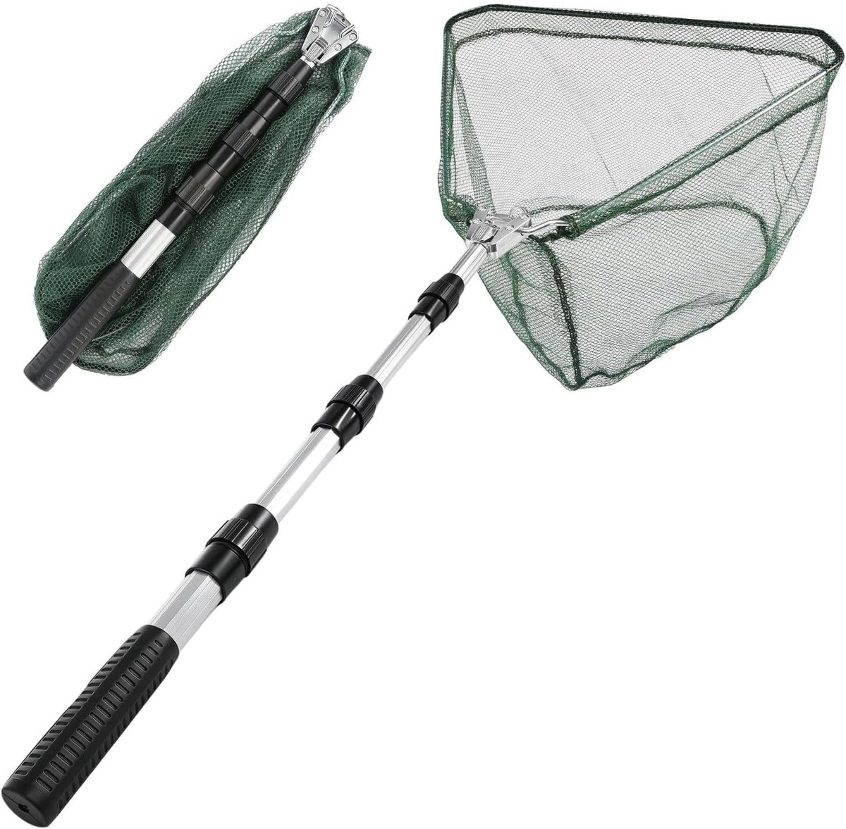 Schepnet vissen 130 cm - telescopisch en opvouwbaar - duurzaam nylon mesh - ideaal voor vijver en meren - ShopVlot