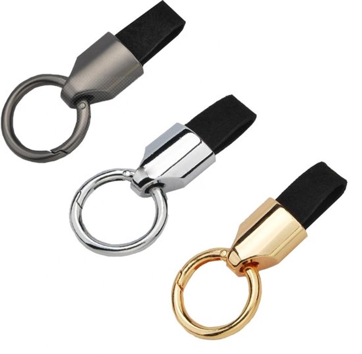 Sleutelhanger Robuuste Karabijnhaak - Leren Clip - Zinklegering - Krasbestendig - Compacte Organizer - Luxe Design - Autosleutelhanger