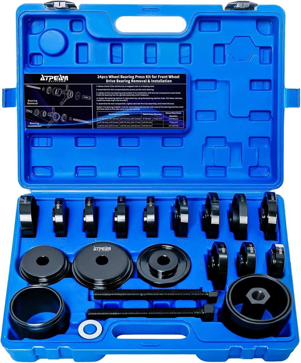 Wiellager trekker 24-delig - universele gereedschapset - staal hittebehandeld - eenvoudig te gebruiken. - ShopVlot