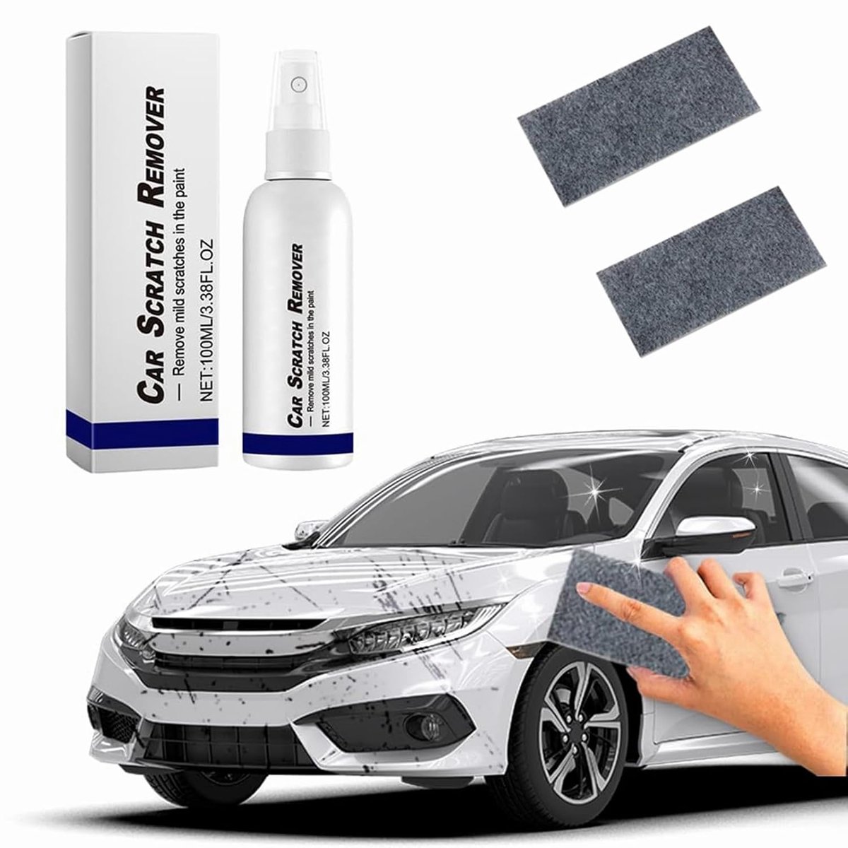 Krassenverwijderaar auto - Professionele spray - Herstelt glans - Inclusief doeken - ShopVlot