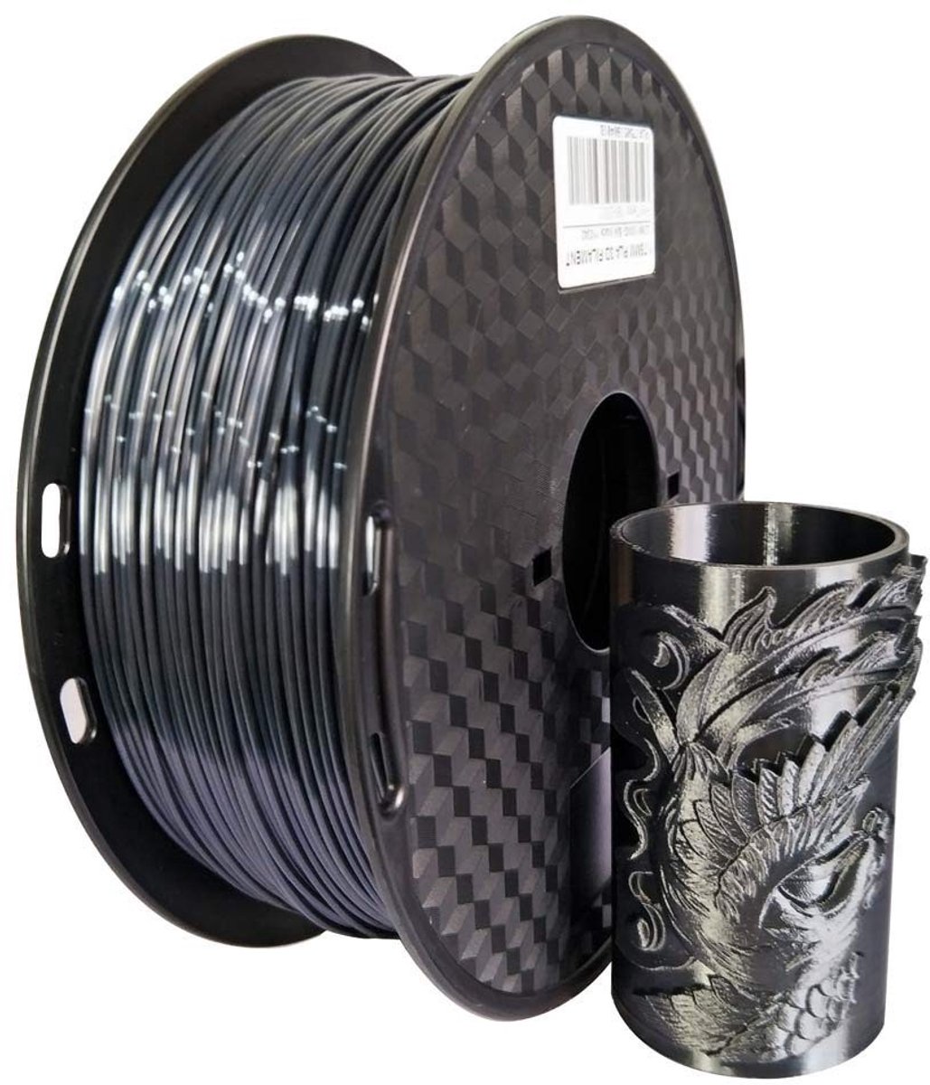 Solidchoice - Zwart Silk PLA Filament 1.75mm voor 3D Printers