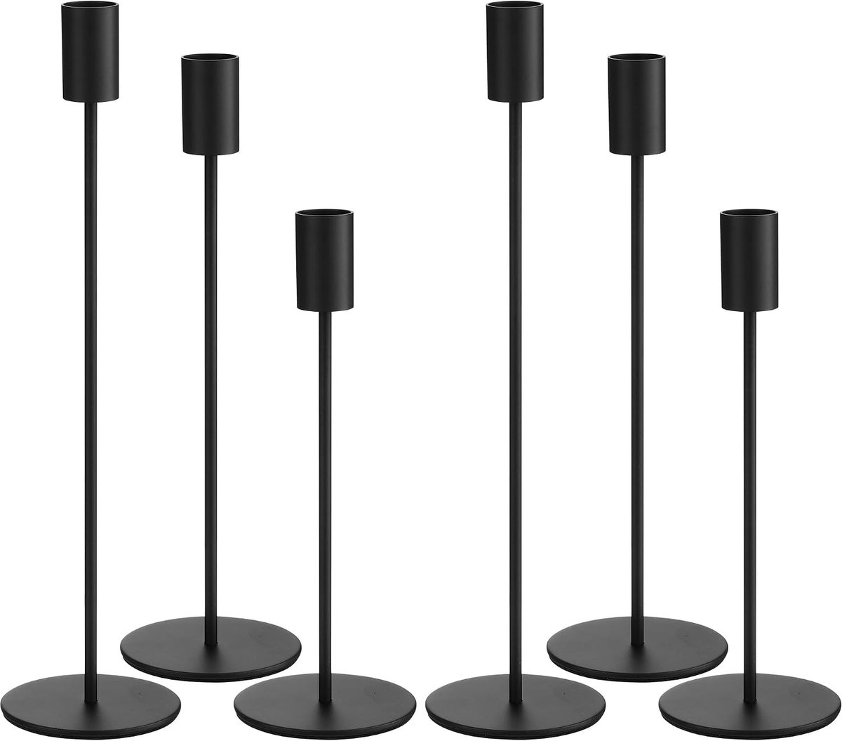 Kandelaar set 6 stuks - metalen houders in 3 hoogtes - vintage elegant - perfect voor tafeldecoratie - ShopVlot