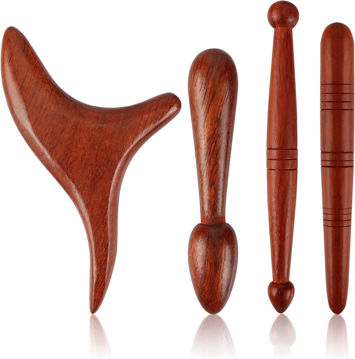 Massage van hout - 4 stuks massagestaaf voor voeten - ontspannend en verlichtend - ideaal voor thuisgebruik - ShopVlot