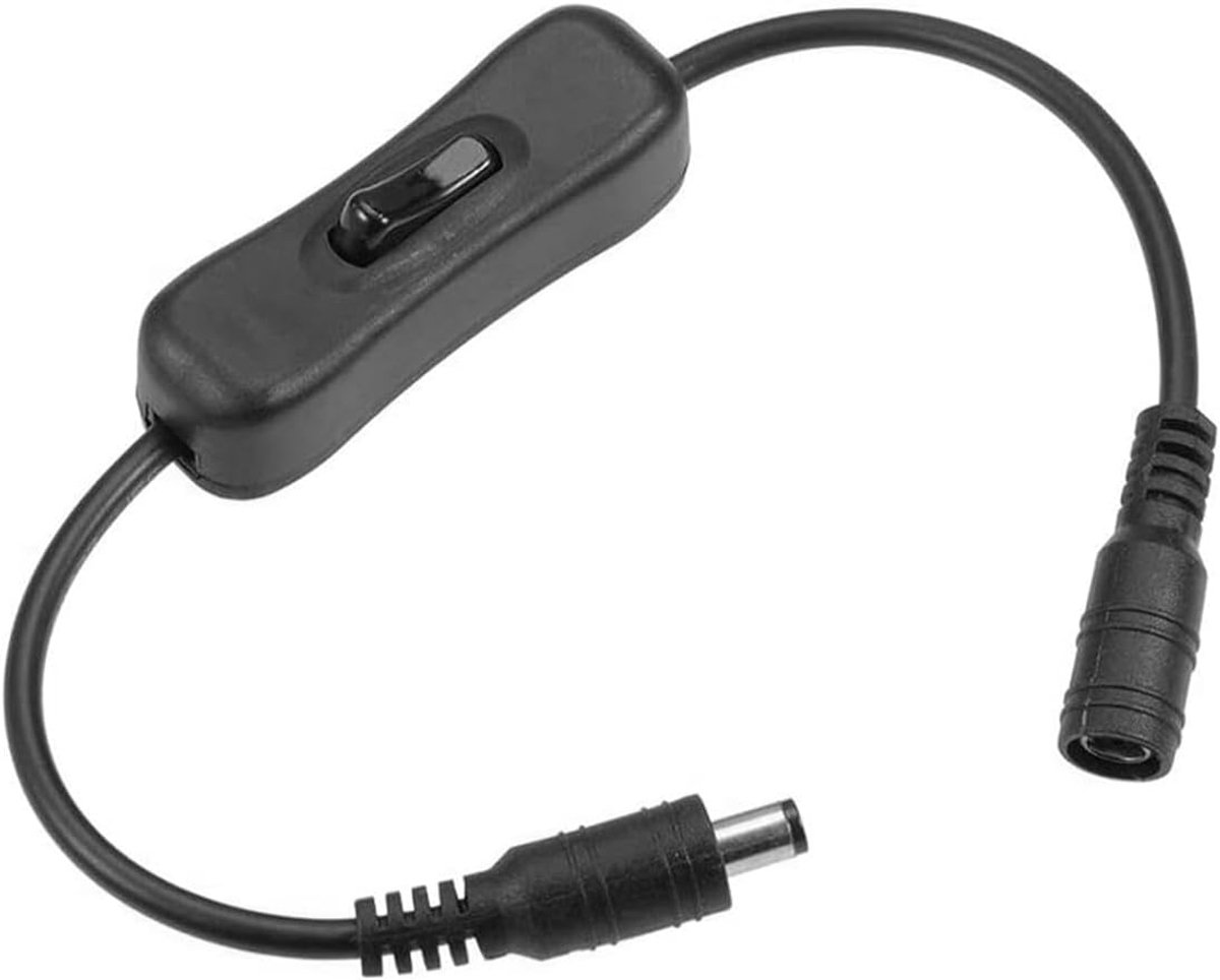 DC Kabel met Schakelaar 0.3m - 5.5x2.1mm Jack - Inline Rocker On/Off - Voor Router en Camera - ShopVlot