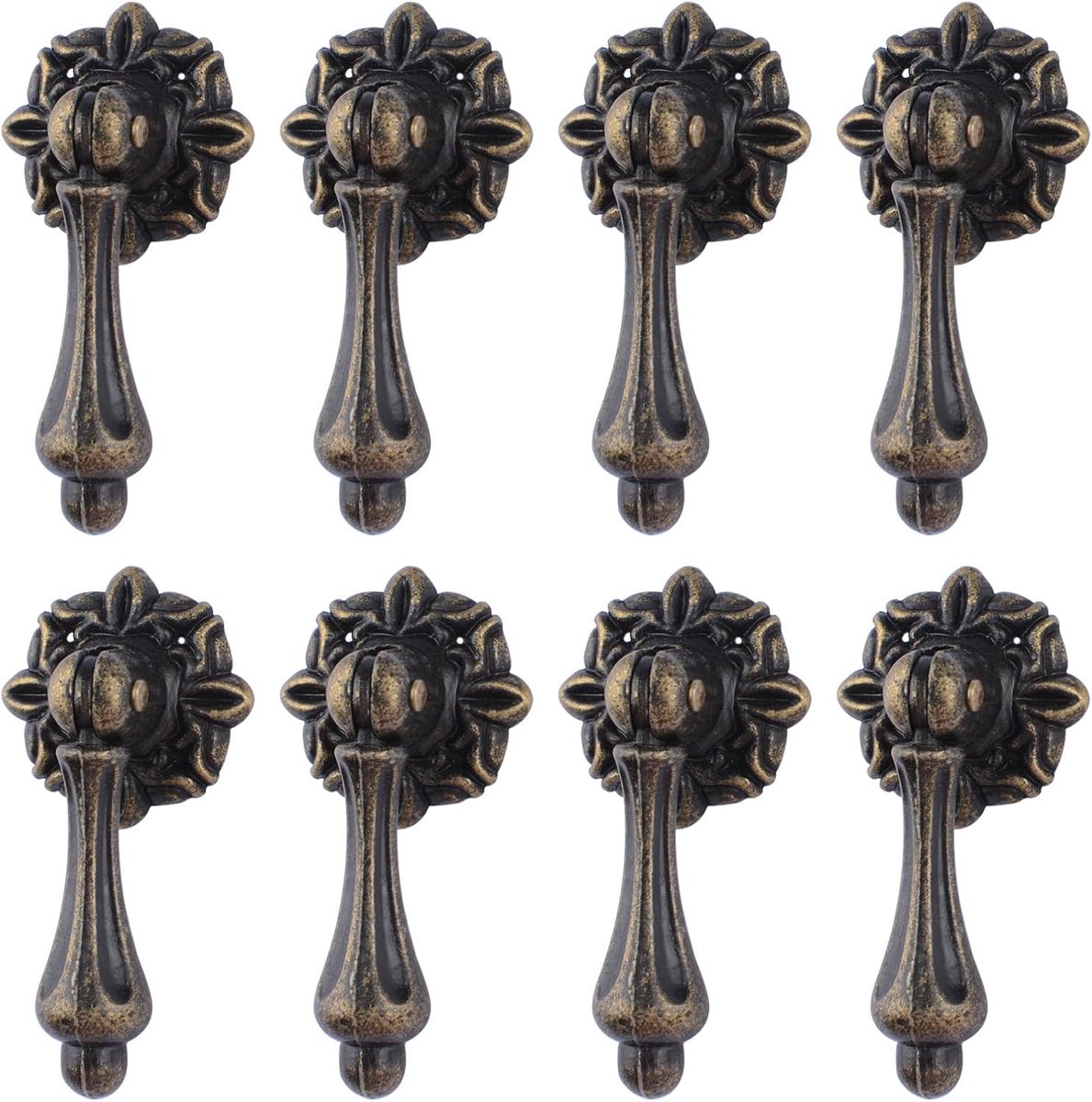 Hanger handvatten voor meubels - 8 stuks brons zinklegering - antiek ontwerp - ideaal voor kasten en lades - ShopVlot