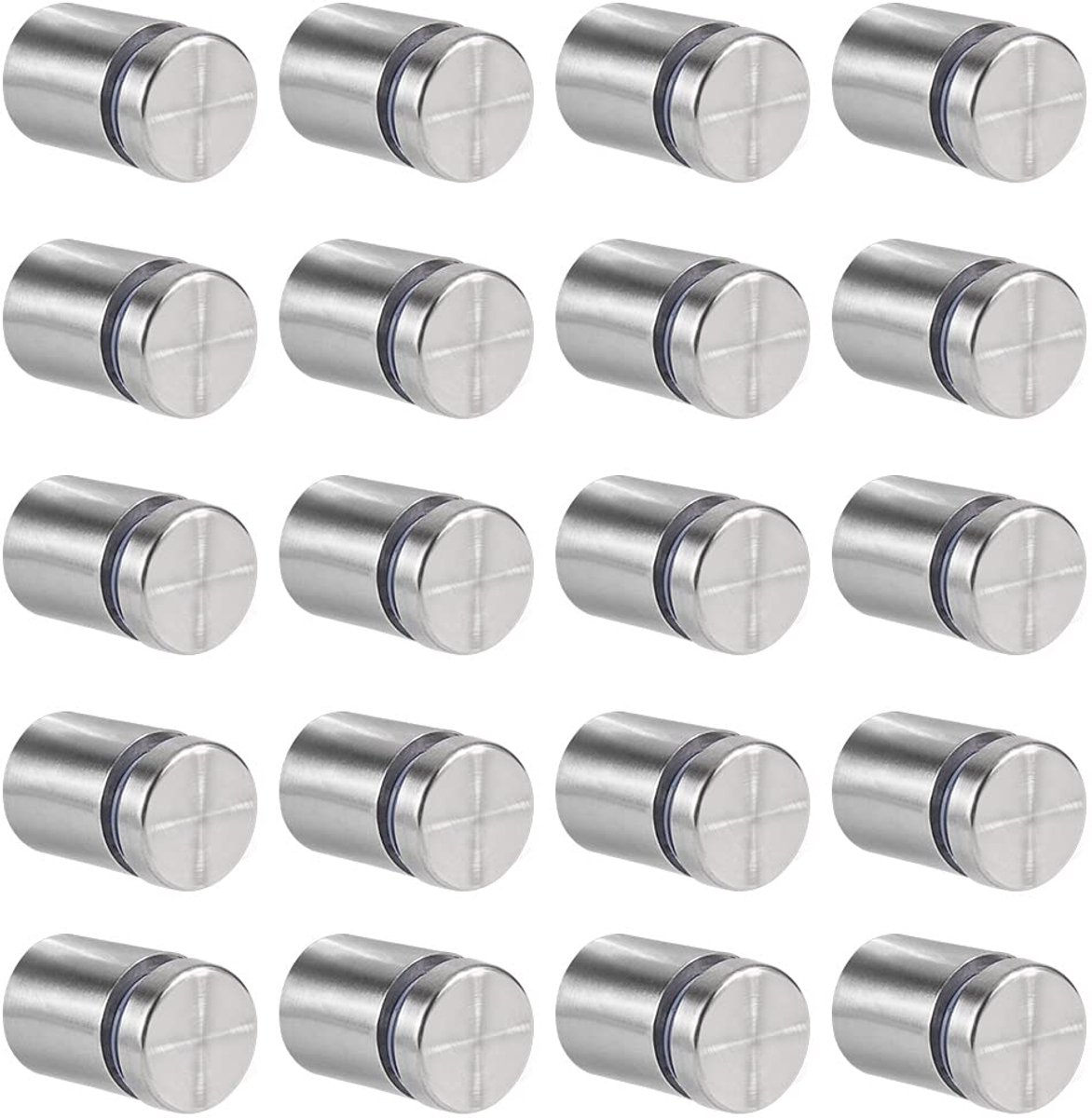 Glas spacers 19 x 25 mm - RVS wandmontage - Sterke constructie - Ideaal voor het ophangen van borden - ShopVlot