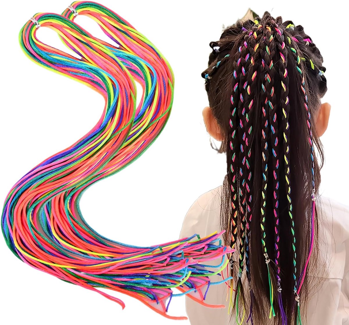 Haartwisten 60 Stuks Assortiment - Regenboog Accessoires - Duurzaam en Lichtgewicht - Perfect voor Feesten - ShopVlot