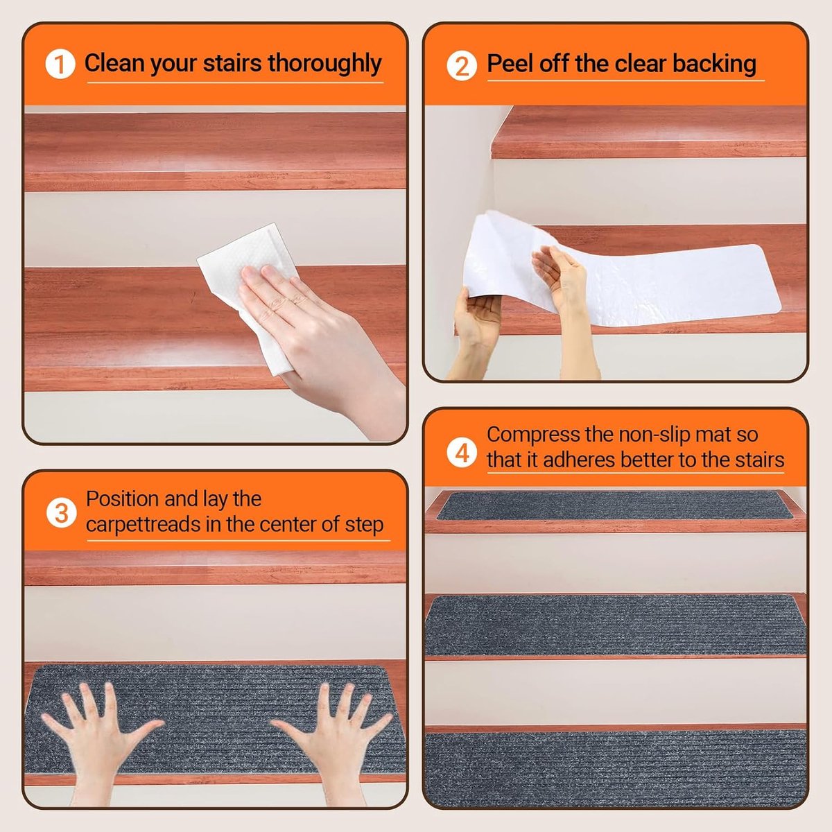 Trapmatten Set van 15 - Zelfklevend - Zwart - Antislip voor Kinderen, Ouderen en Huisdieren - ShopVlot