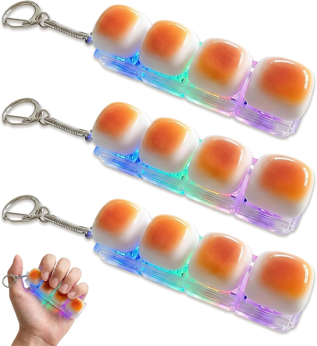 Toetsenbord fidgetspeelgoed 3 stuks - mini formaat - LED-verlichting - vermindert stress - ShopVlot