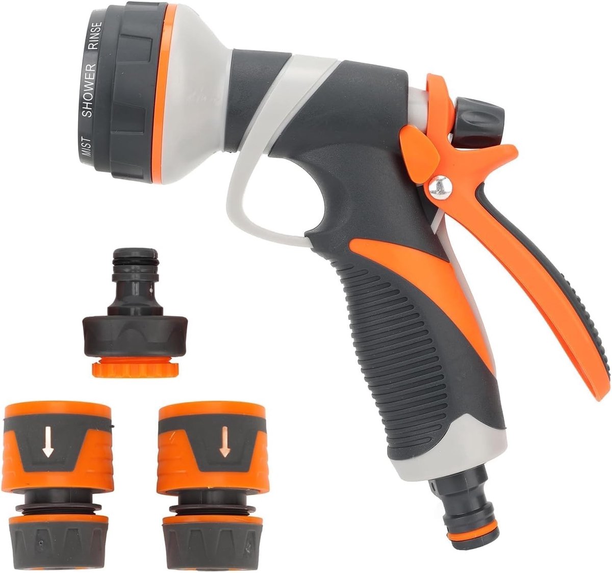 Tuinslang Sproeier - Zwart - Ergonomisch Ontwerp - Hoge Druk met G1/2 Adapter - Voor Planten en Auto Wassen