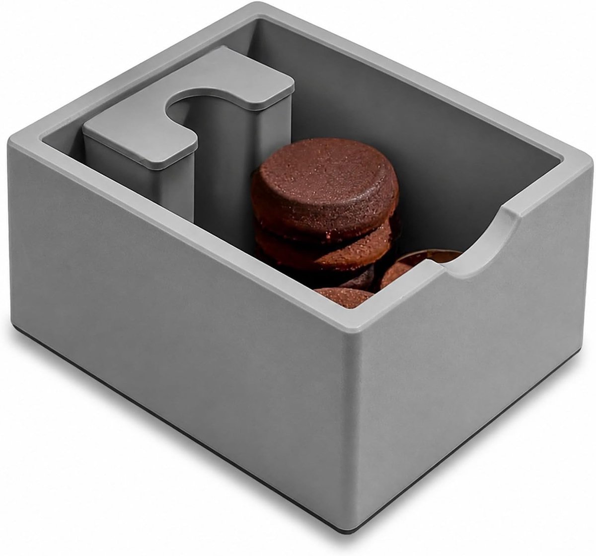 Afklopcontainer voor zeefdrager - grote inhoud 17,6 x 14,8 x 9,2 cm - schokabsorberend - ideaal voor koffiezetten - ShopVlot