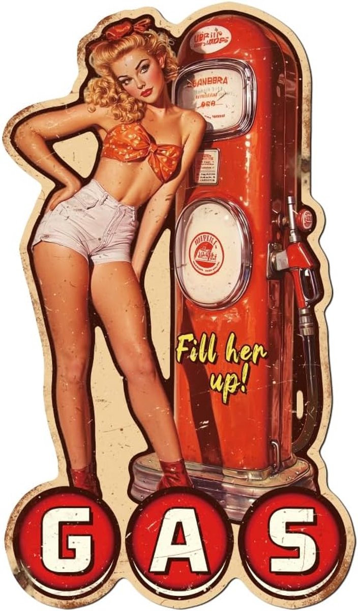 Vintage badkamer dames sexy metalen bord - retro design - sfeervol decor - perfect voor badkamer - ShopVlot