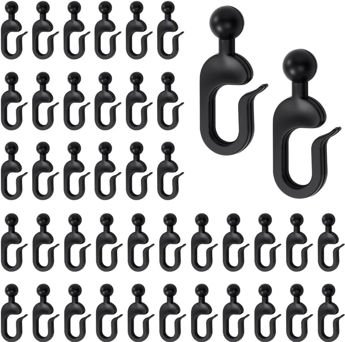 Gordijnhaken 50 stuks - Metalen haken - Voor eenvoudige bevestiging - Geschikt voor alle gordijnen - ShopVlot