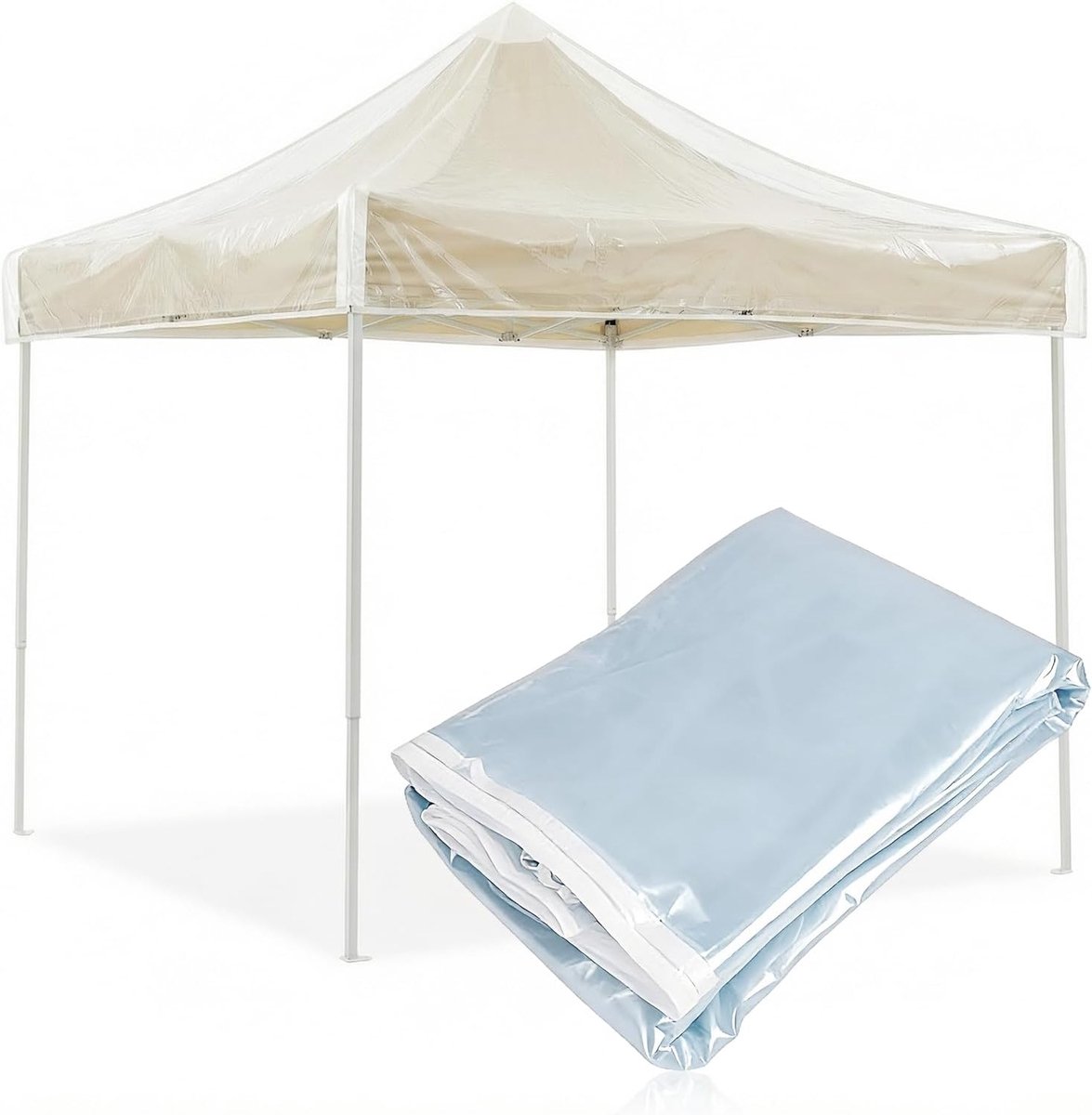OKYUK Transparent Gazebo Replacement Canopy Cover Top (Transparent PVC, 2.5x2.5m) - ShopVlot