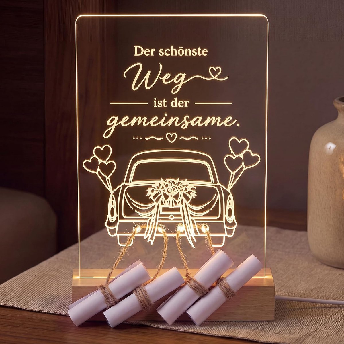 Huwelijksgeschenken Voor Het Bruidspaar Geldgeschenk Voor Een Bruiloft Huwelijksgeschenk Vriend(in) LED-Acryl - ShopVlot