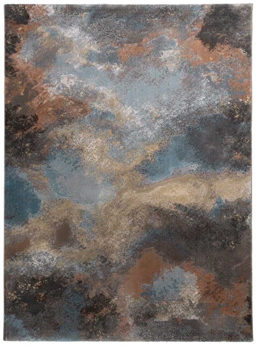 Studio Clarice Industrieel vloerkleed - Raphael Blauw/Terracotta - 160x230cm