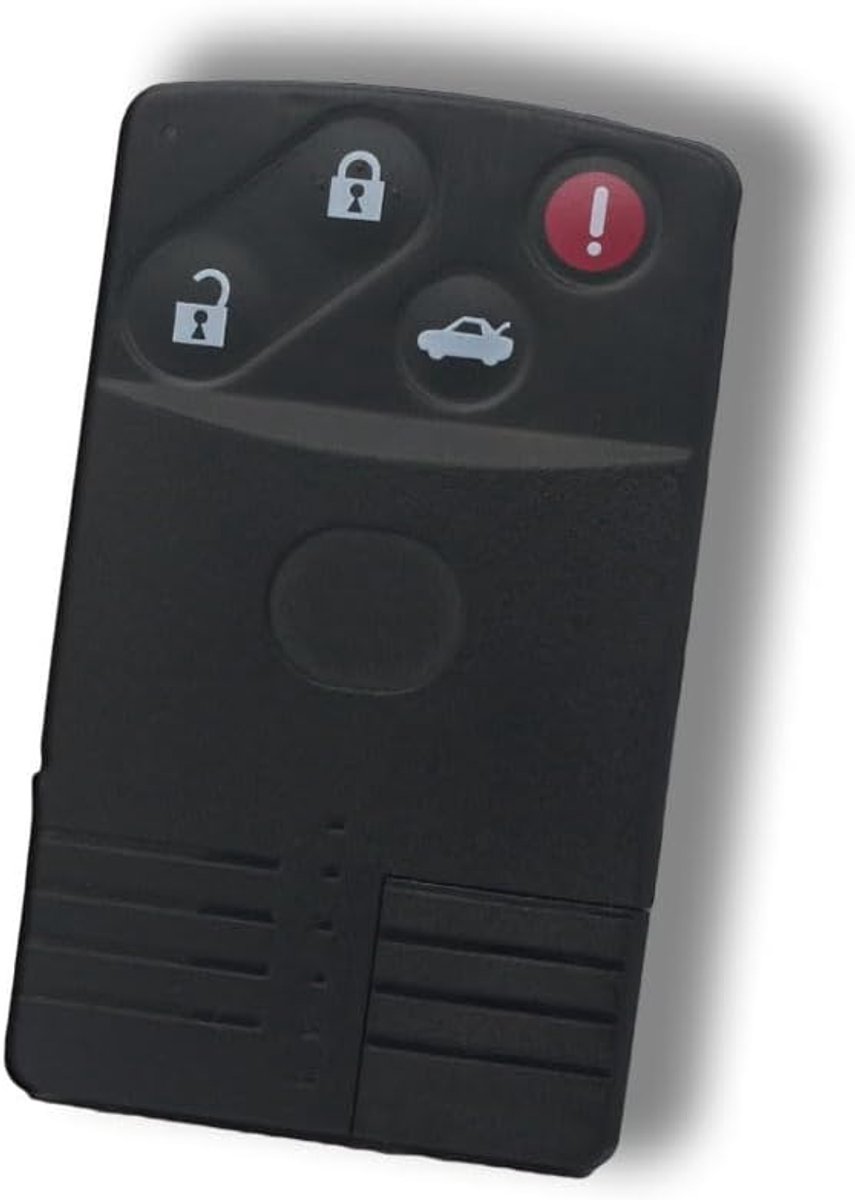 Replacement Key Shell + Uncut Blank Emergency Insert Key Compatible with MAZDA 4 Button Smart Card Keyless Entry - ShopVlot