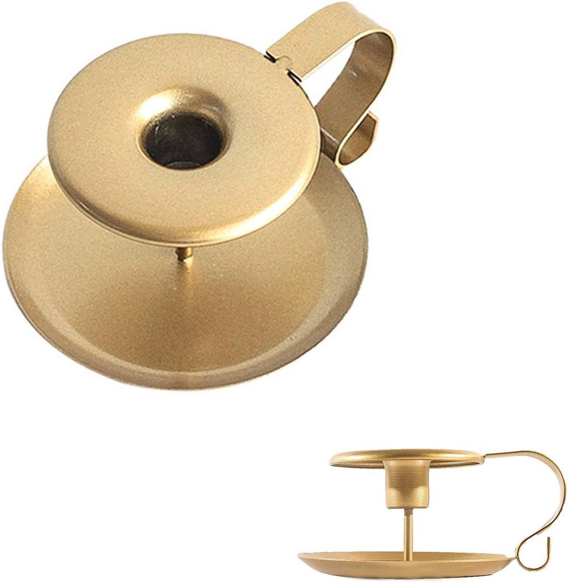2 Pcs Retro Candle Holder Gold Iron Cone Handmade Candle Holder Handmade Candle Holder Single Head Candle Holder for - ShopVlot