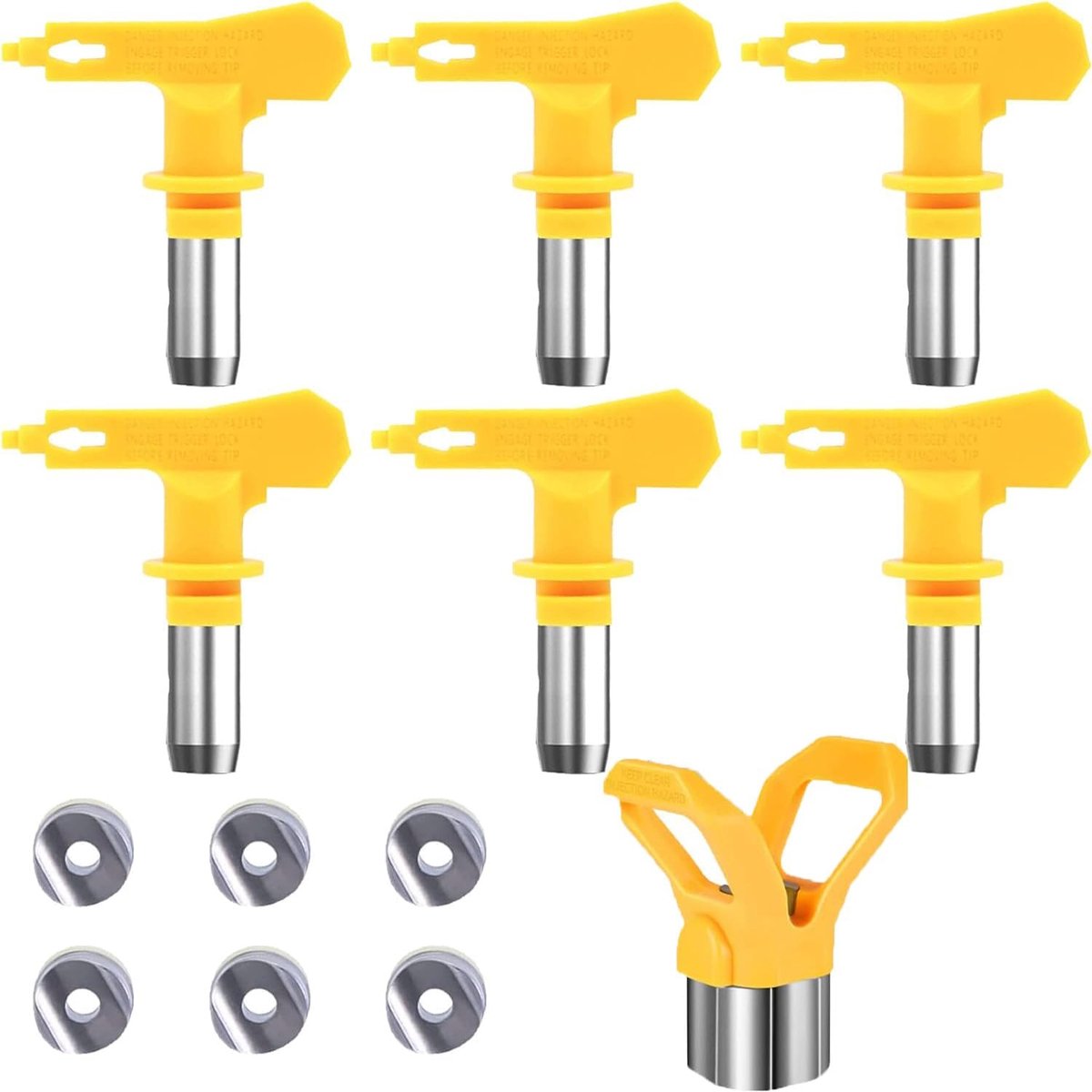 Pack of 6 Airless Nozzles with Tip Seal for Paint Sprayers for Graco, Titan, Wagner Most Spray Guns (Type 209, 315 - ShopVlot