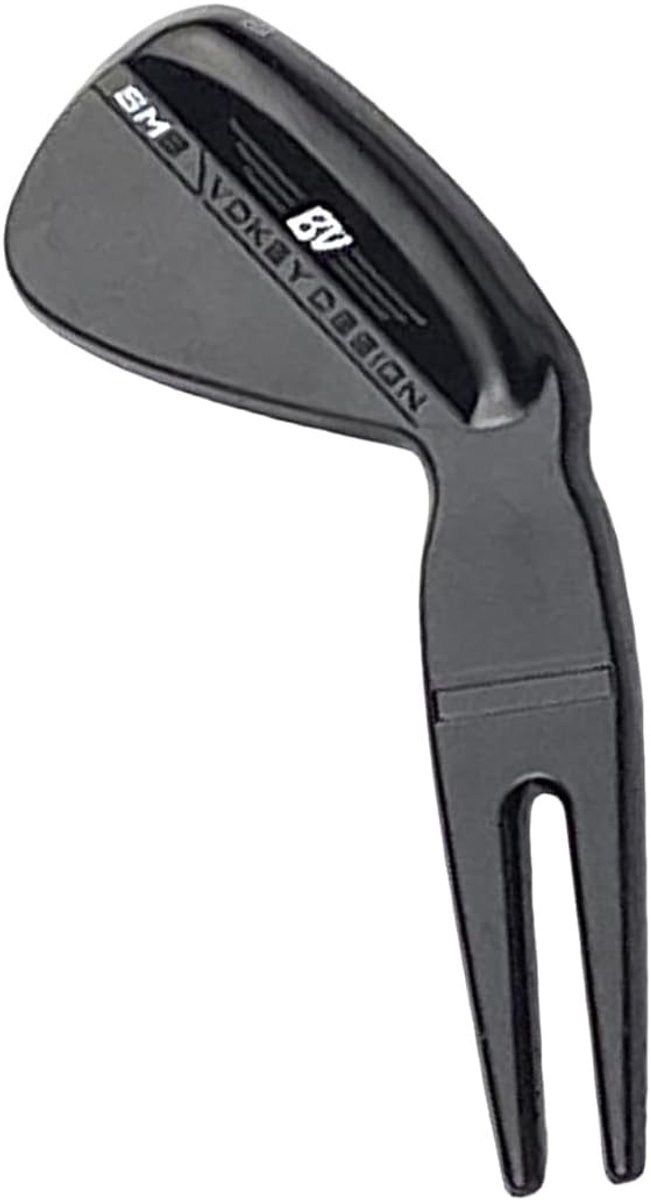 Herbruikbaar zwart metalen golfpitchvork, golf divot repair tool voor golfgroen reparatie, ideaal voor golfliefhebbers en golfers