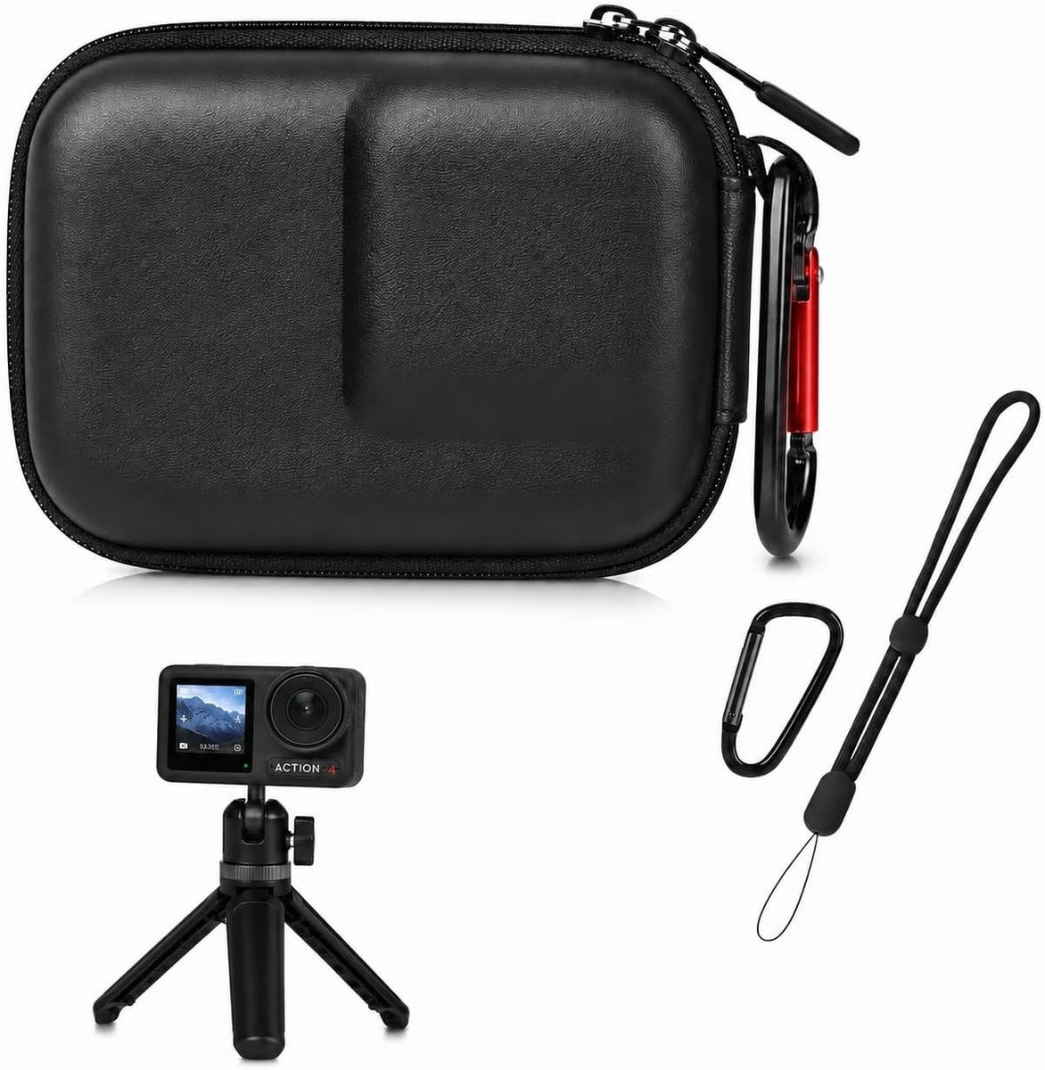 Compacte opberghoes voor actiecamera's van PU-materiaal, ideaal voor reizen, outdoor activiteiten en veilige opslag
