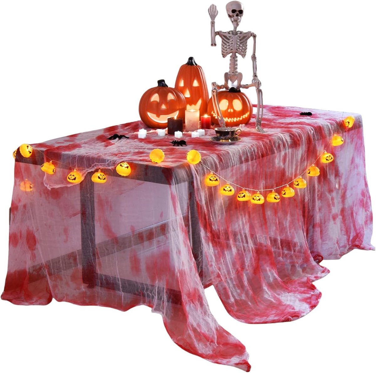 DealKits 200 x 500 cm Creepy Cloth Decorations, Halloween Decoration, Fabric Blood Red Creepy Cloth, Decoration Fabric - ShopVlot