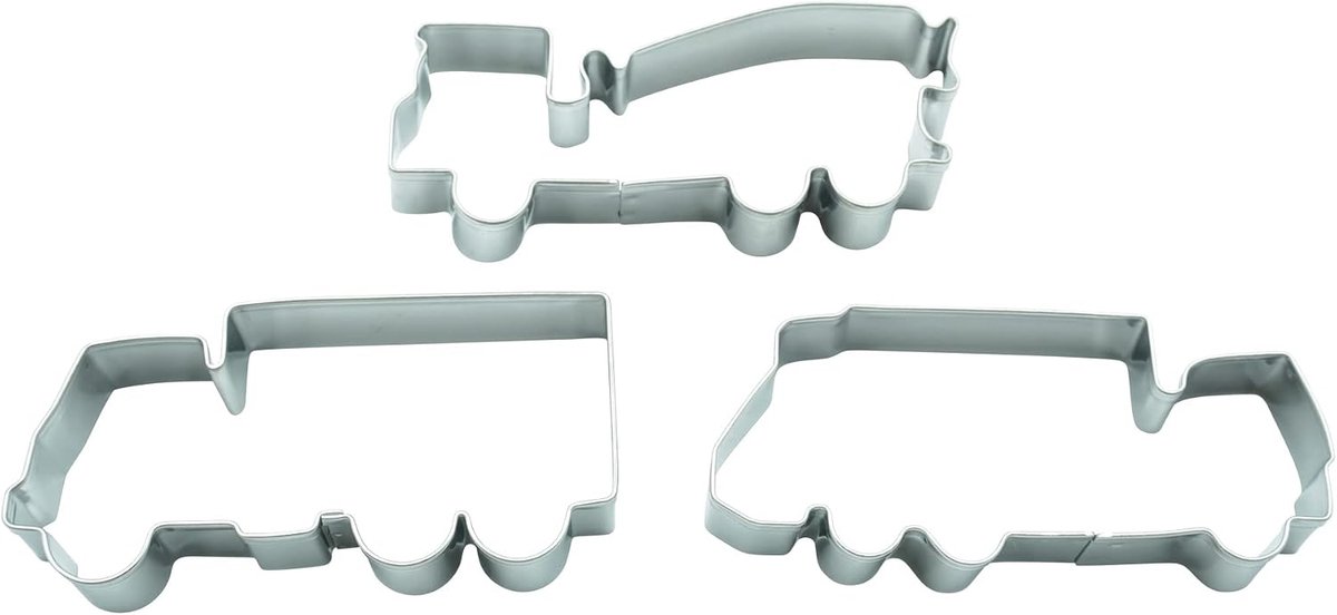 BekkiB 530903 - 3-Piece "Vehicle" Cutter Set - Cutters Garbage Car, Concrete Mixer and Truck - ShopVlot