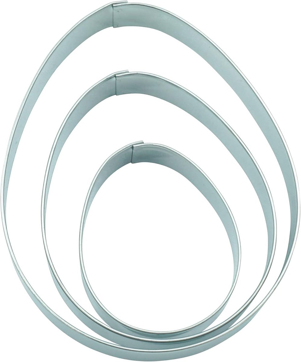 BekkiB 202122 - 3-piece set "Easter egg" - Easter cutters in 5/7/9 cm - cookie cutters made of stainless steel - ShopVlot