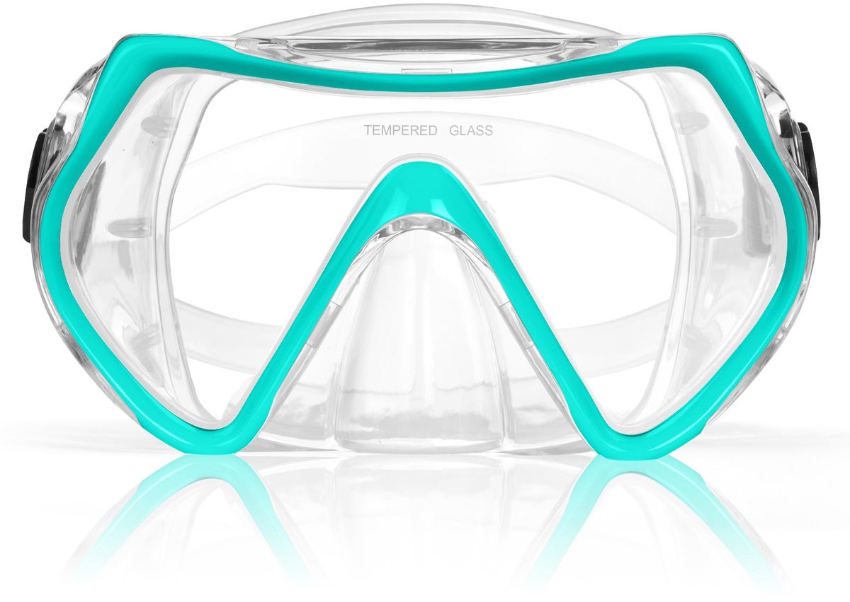 AOOSA Snorkelmasker, duikmasker van gehard glas voor heren en dames, condens- en lekvrij duikbril met 180° panoramisch - ShopVlot