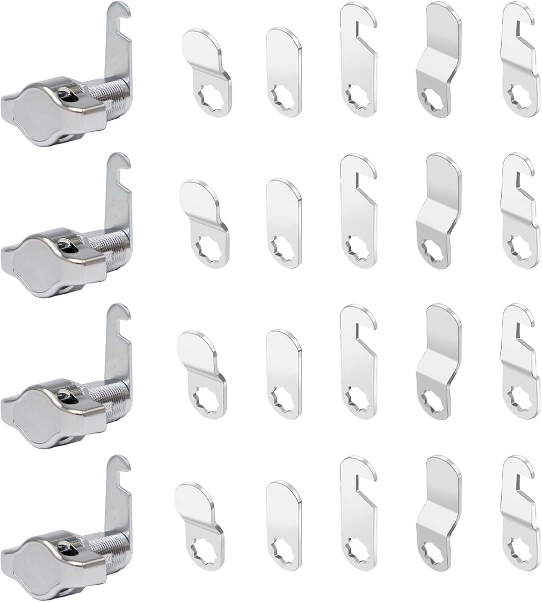 4-Point Metal Turning Handle Lock, Universal Mailbox Lock, Cam Lock, Keyless with 20 Lock Plates, Turning Latch Lock - ShopVlot
