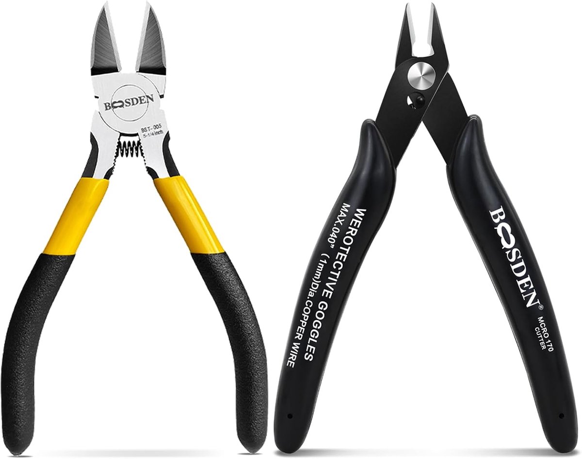 Mini Flat Cutters and Wire Cutters Set for Jewelry Making - 5 in Small Diagonal Cutters and Side Cutters - ShopVlot