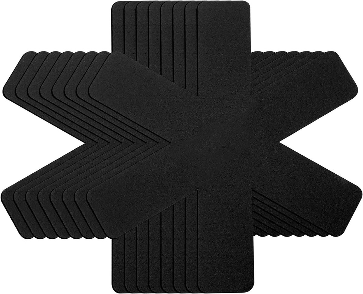 Skythrive pannenset beschermer, 8 stuks panbeschermers – hittebestendige stapelbeschermers met antislip oppervlak voor - ShopVlot