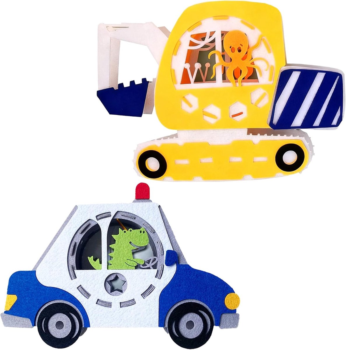 MINGJAY Lantaarns, knutselset, 2 stuks, vilten lantaarnframe, doe-het-zelf lantaarn, creatieve cartoonlantaarns, Sankt - ShopVlot
