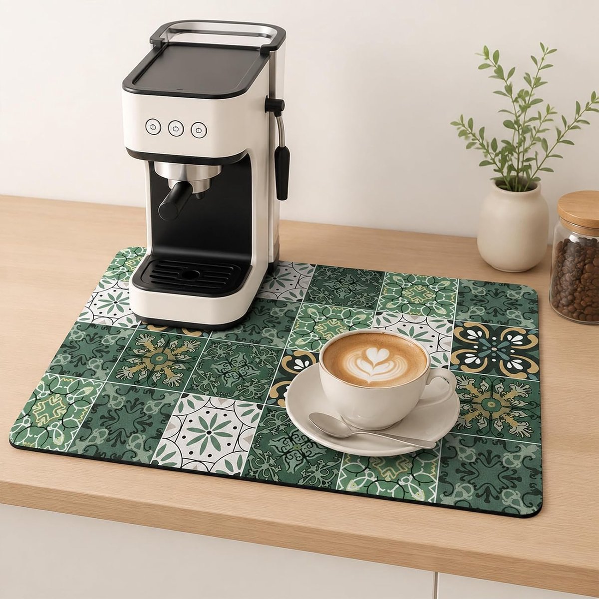 Afwasdroogmatten, 30 x 50 cm, super absorberende keukenonderleggers, koffiezetapparaatmatten met antislip achterkant - ShopVlot