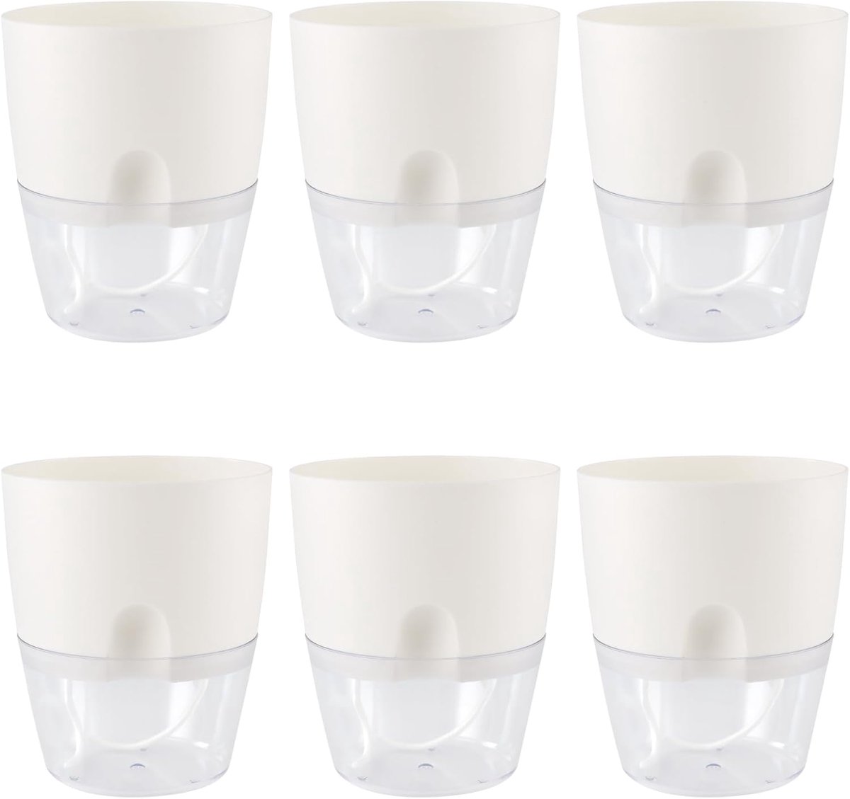 Self Watering Pots, White, 15 cm, Self-Watering Herb Pot with Water Reservoir, Self-Watering Flower Pot with - ShopVlot