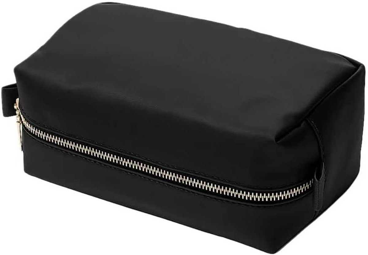 Women Cosmetic Toiletry Bag Makeup Bag Pouch Travel Organizer Bag, Black, Nylon - ShopVlot