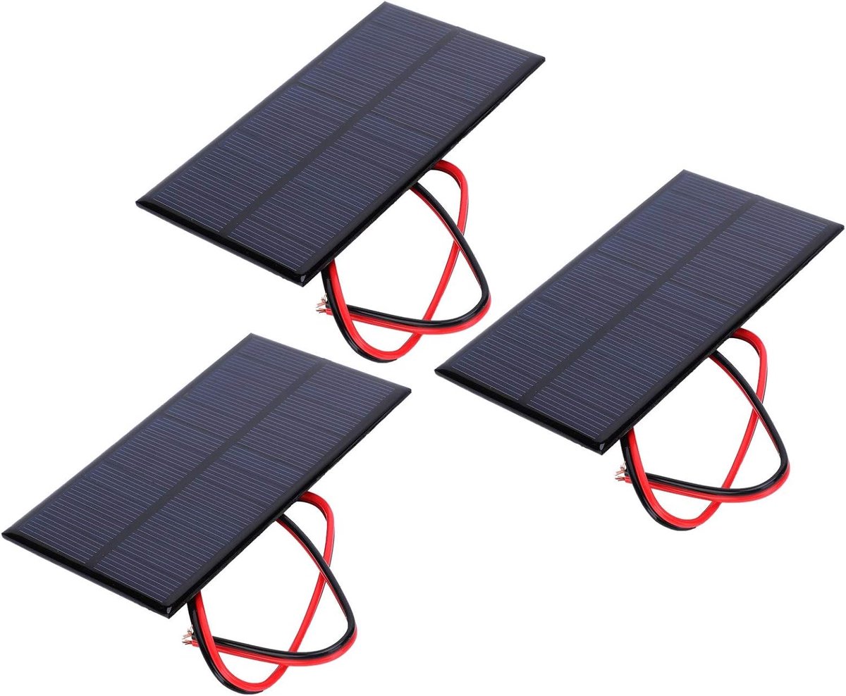 DEWIN Solar Panel, 3pcs DC 6V 1W Solar Panel Cell Performance Module Polycrystalline Silicon Solar Panel with 30cm - ShopVlot