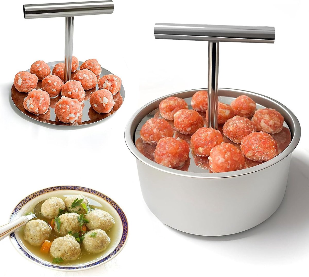 Stainless Steel Meatball Mould, Manual Meatball Shaper, Meat Shaper, General Meatball Shaper, Portable Meatball Mould - ShopVlot