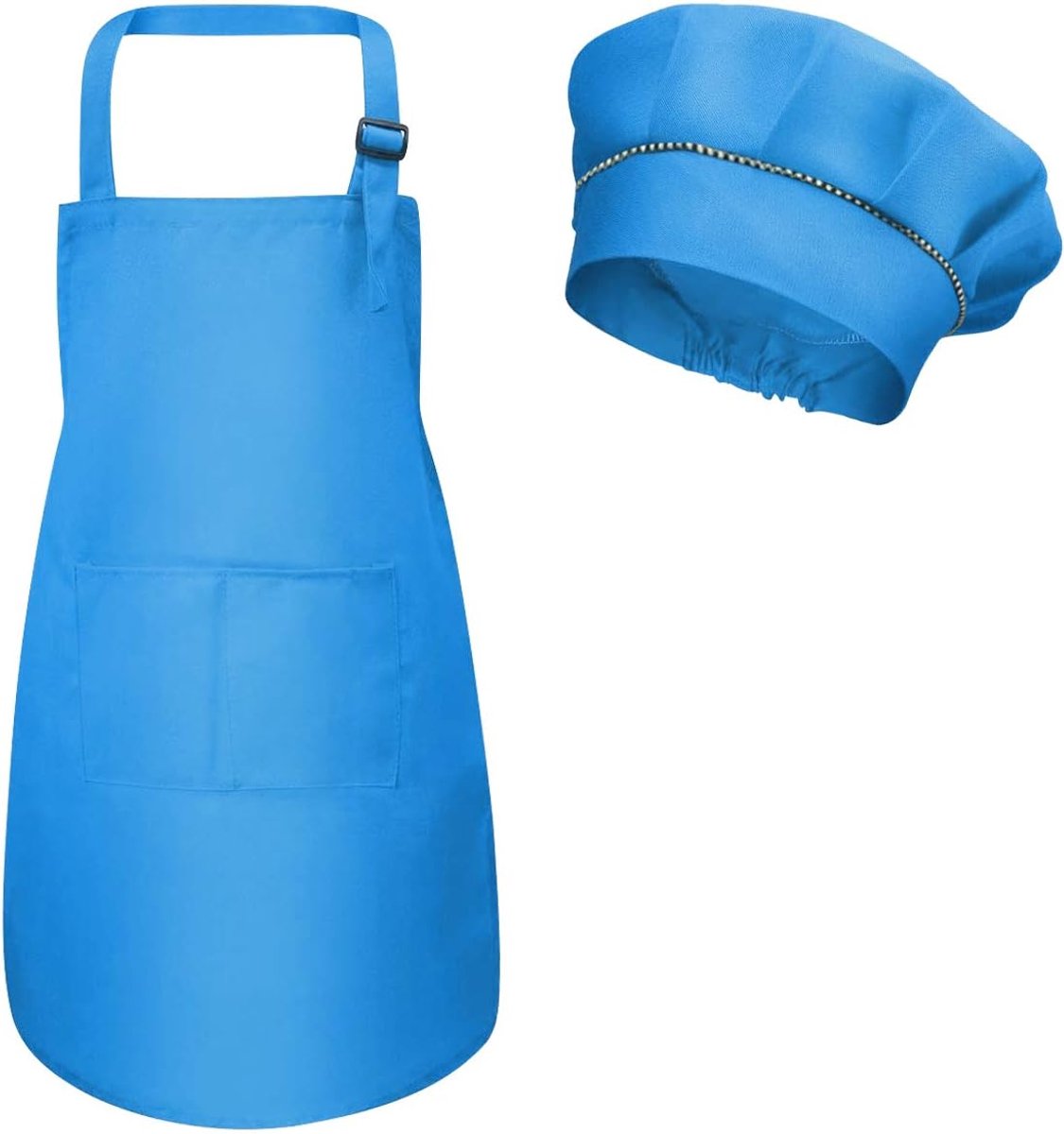 Kids Apron and Chef Hat Set, Adjustable Kids Chefs Apron with Pockets for Boys Girls, Toddler Kitchen Garden Bib - ShopVlot