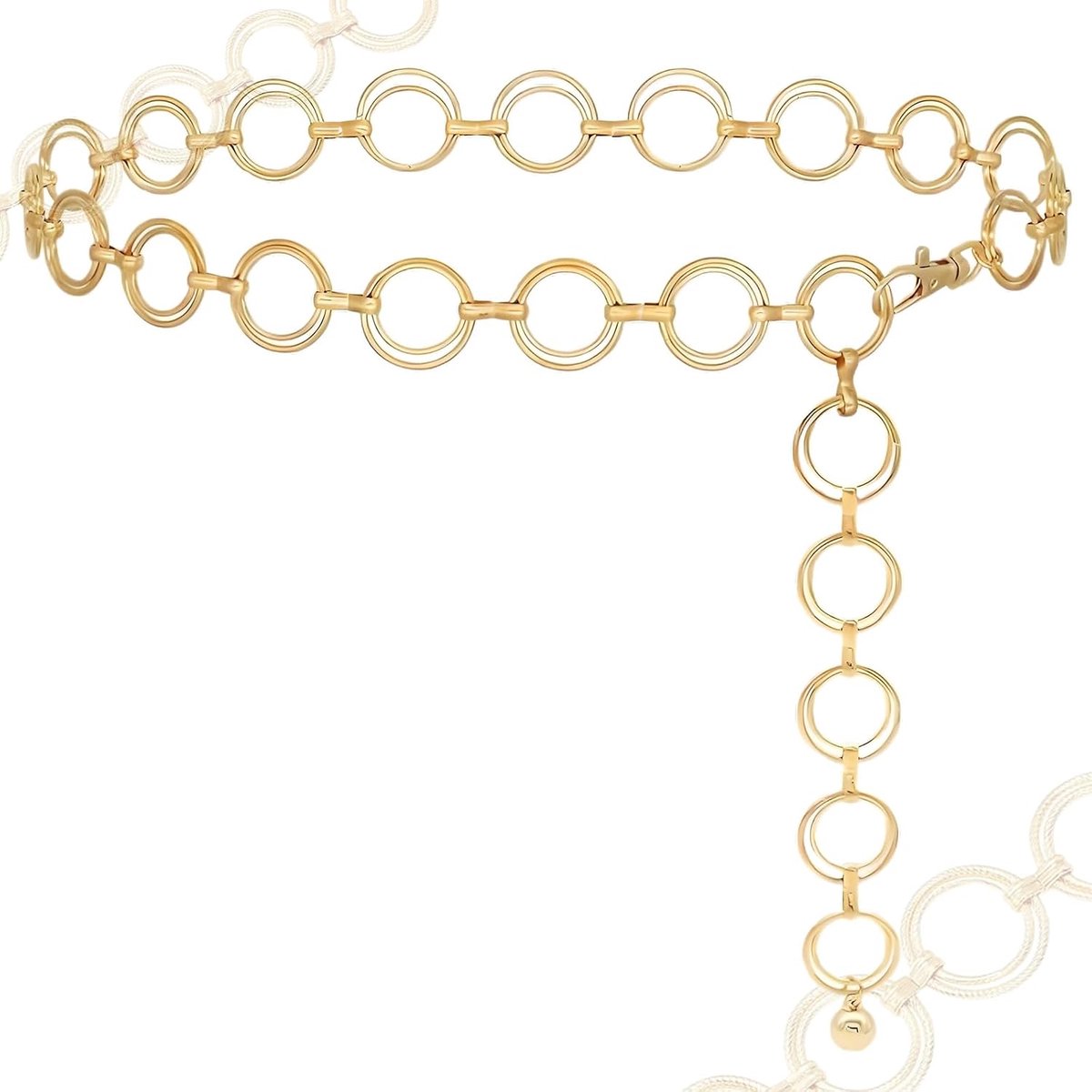 Gold Chain Strap for Women, Gold Adjustable Metal Waist Strap for Dresses & Evening Wear - ShopVlot