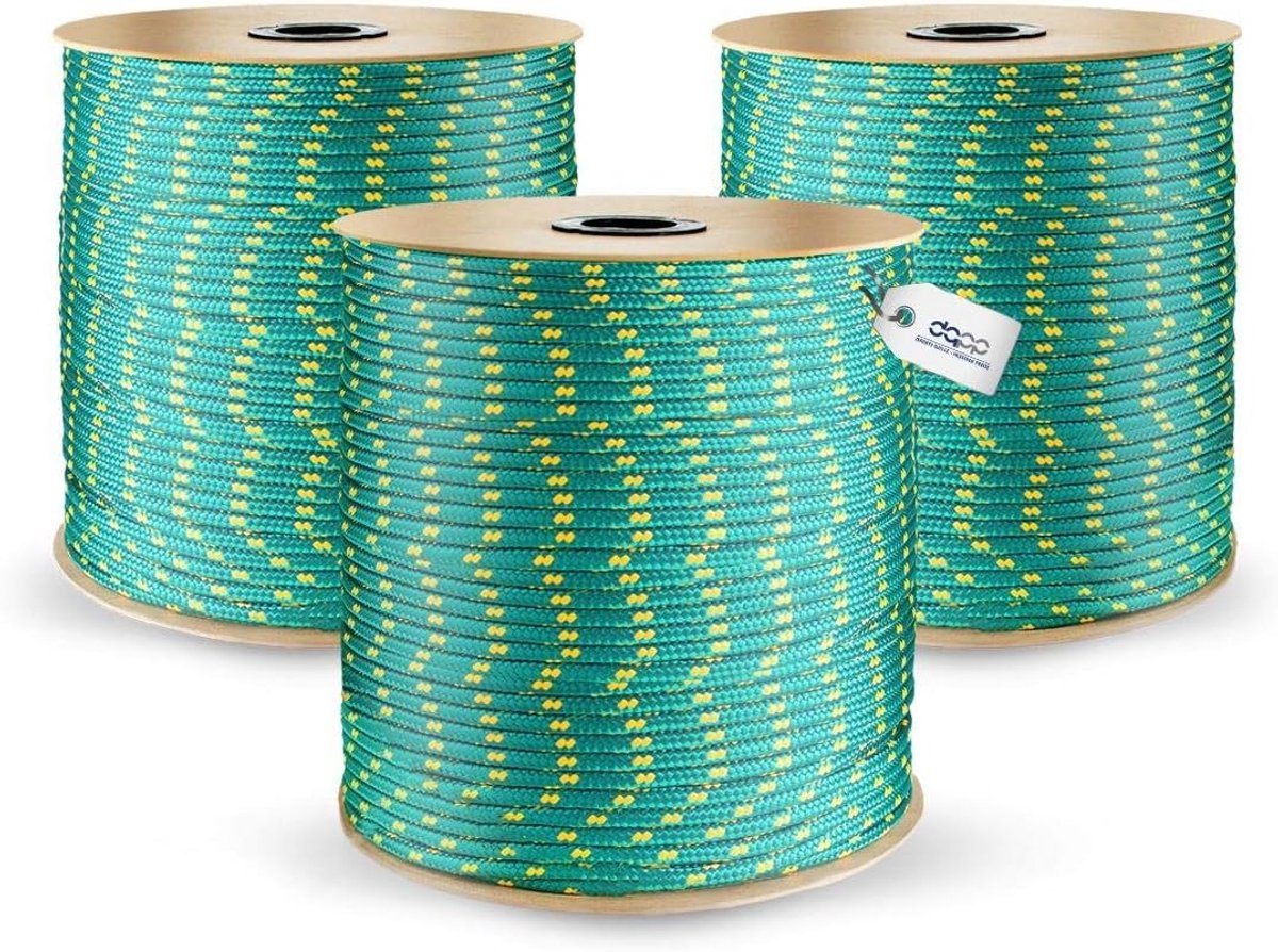 DQ-POLYPROPYLENT Rope - 2 mm - 20 m - Green - Load capacity up to 82 kg Braided Line Textile Rope Plastic Rope Braided - ShopVlot