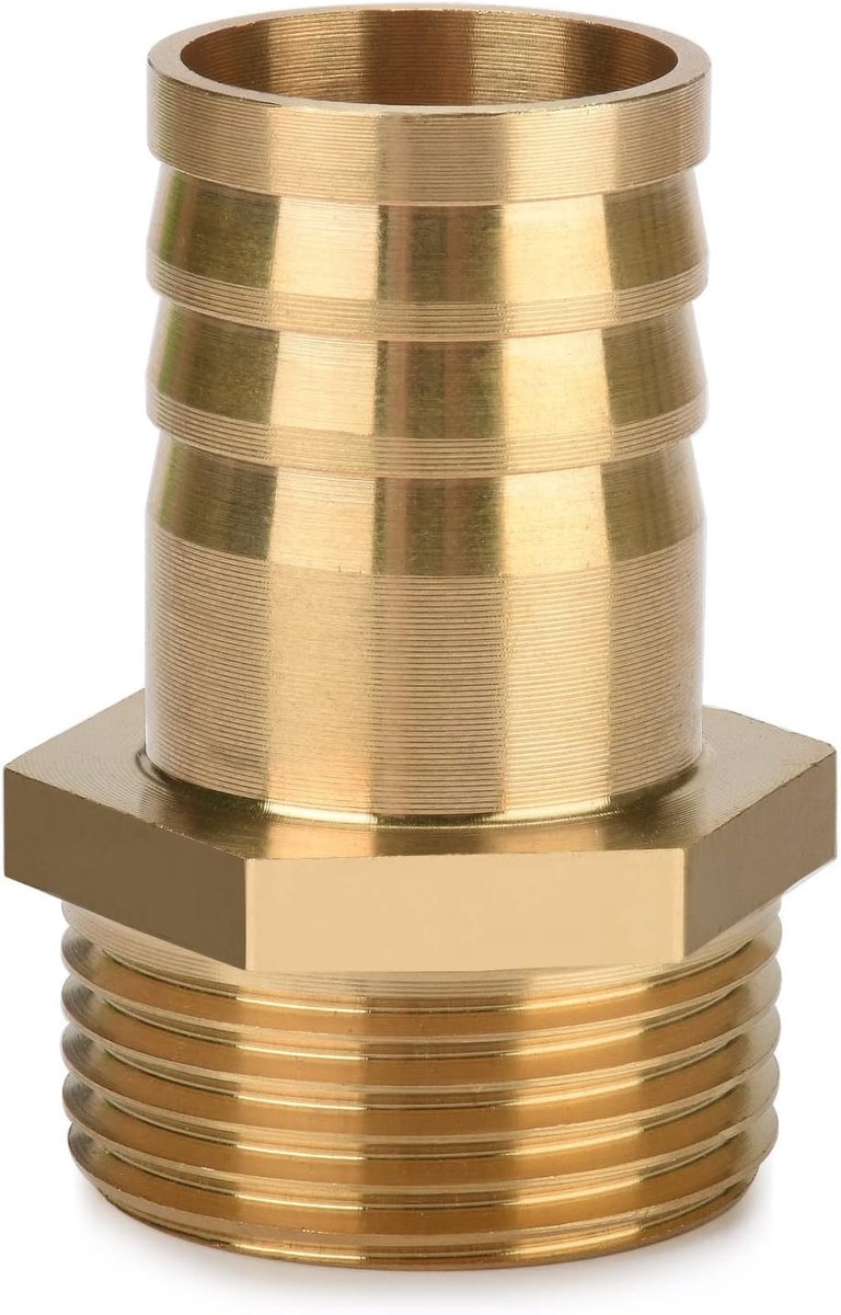 Drado Brass Hose Spout, Brass Hose Connector Plug Adapter 1" AG x 1" Spout (25mm) 1 Piece - ShopVlot
