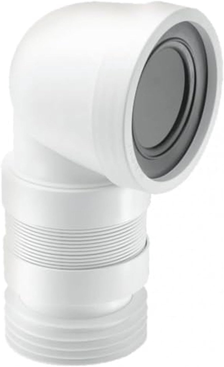 McAlpine WC-Con8 F18 90 Degree Flexible Toilet Connector - White - ShopVlot